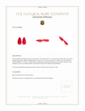 2.61 Ct.Tw.Total Carat Weight Ruby Pair from Mozambique Appraisal