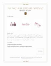 3.10 Ct.Tw.Total Carat Weight Pink Sapphire Pair from Ceylon (Sri Lanka) Appraisal