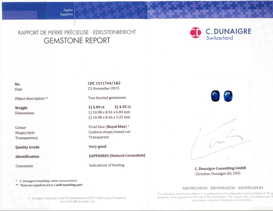 10.04 Ct.Tw. Blue Sapphire Pair from Ceylon (Sri Lanka)