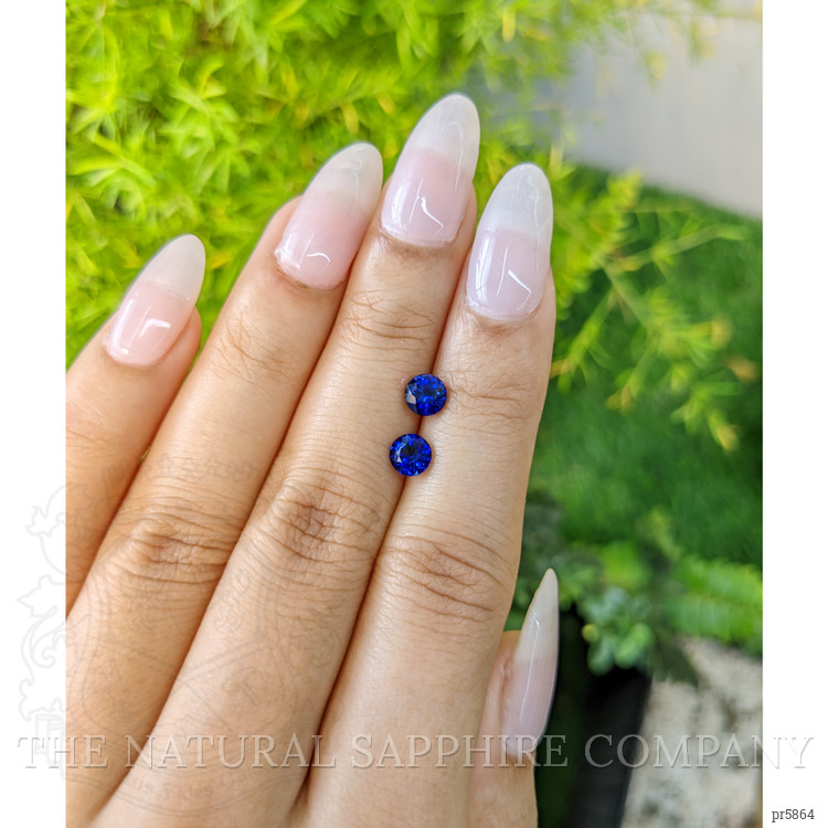 1.37 Ct.Tw. Blue Sapphire Pair from Ceylon (Sri Lanka)