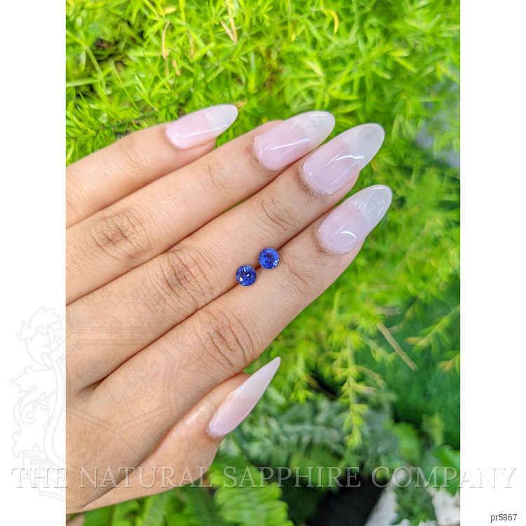 1.05 Ct.Tw. Blue Sapphire Pair from Ceylon (Sri Lanka)