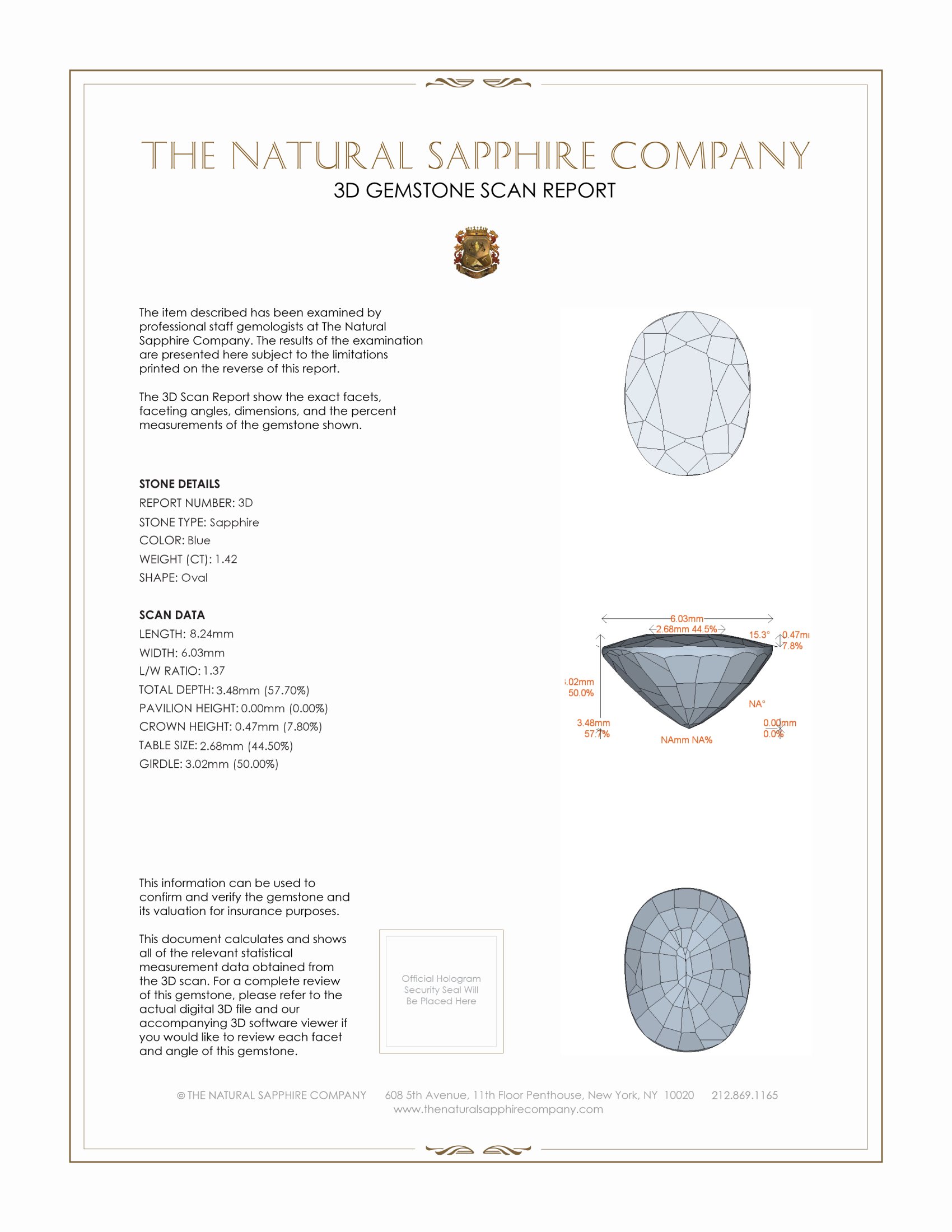 2.98 Ct.Tw. Blue Sapphire Pair from Ceylon (Sri Lanka)