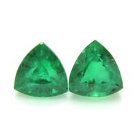 0.38 Ct.Tw.Total Carat Weight Emerald Pair from Zambia Video