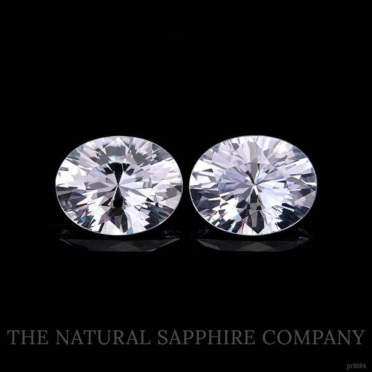 4.16 Ct.Tw. White Sapphire Pair from Madagascar