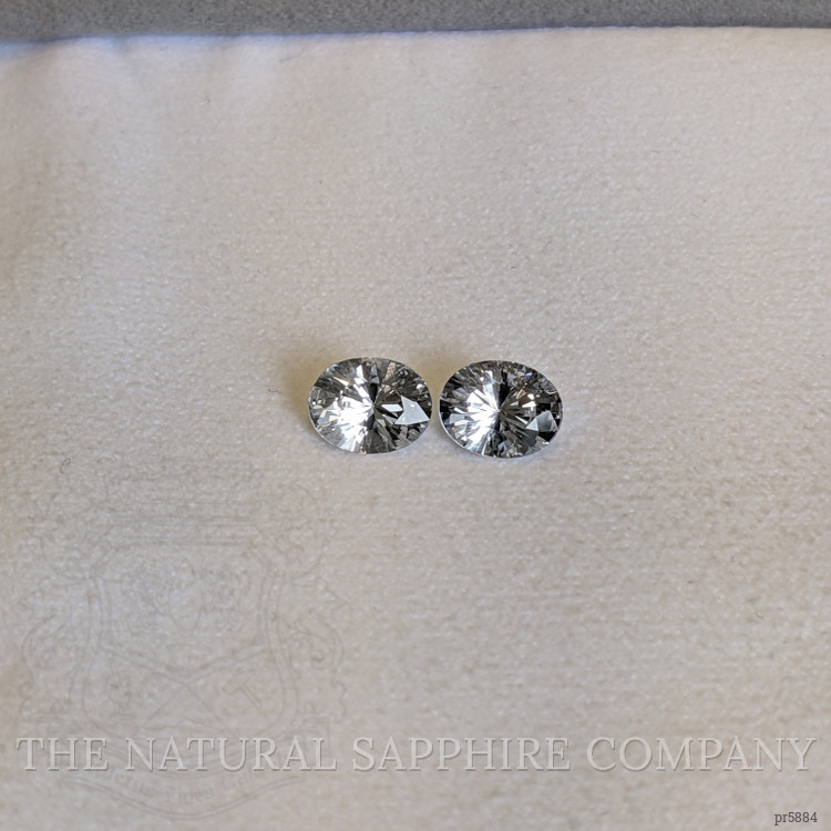 4.16 Ct.Tw. White Sapphire Pair from Madagascar