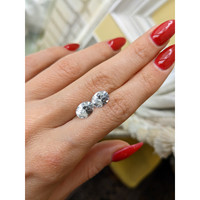 4.16 Ct.Tw.Total Carat Weight White Sapphire Pair from Madagascar Life Style