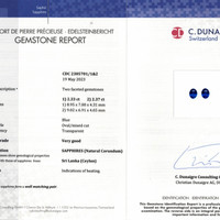 4.70&nbsp;Ct.Tw.Total Carat Weight Blue Sapphire Pair from Ceylon (Sri Lanka) Scan Report