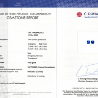 3.39&nbsp;Ct.Tw.Total Carat Weight Blue Sapphire Pair from Ceylon (Sri Lanka) Scan Report