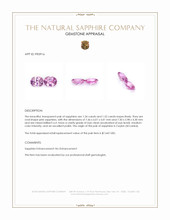 3.06 Ct.Tw.Total Carat Weight Pink Sapphire Pair from Ceylon (Sri Lanka) Appraisal