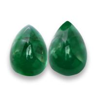 25.60 Ct.Tw.Total Carat Weight Cabochon Emerald Pair from Zambia Video