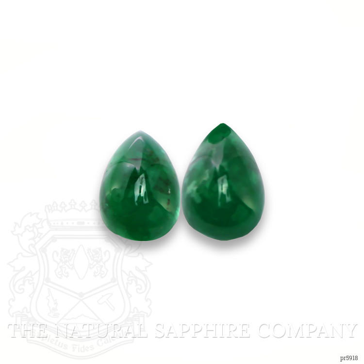 25.60 Ct.Tw. Cabochon Emerald Pair from Zambia
