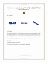 1.22 Ct.Tw.Total Carat Weight Blue Sapphire Pair from Ceylon (Sri Lanka) Appraisal