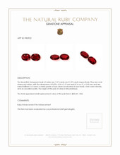 3.16 Ct.Tw.Total Carat Weight Ruby Pair from Mozambique Appraisal