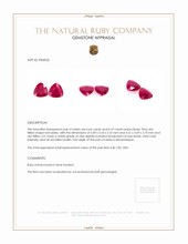 1.34 Ct.Tw.Total Carat Weight Ruby Pair from Mozambique Appraisal