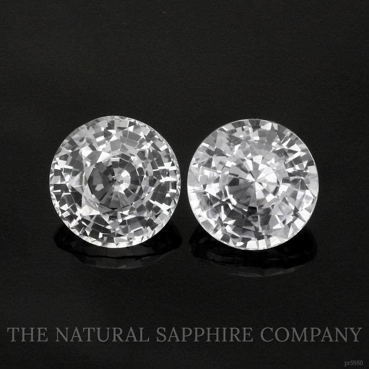 4.43 Ct.Tw. White Sapphire Pair from Ceylon (Sri Lanka)