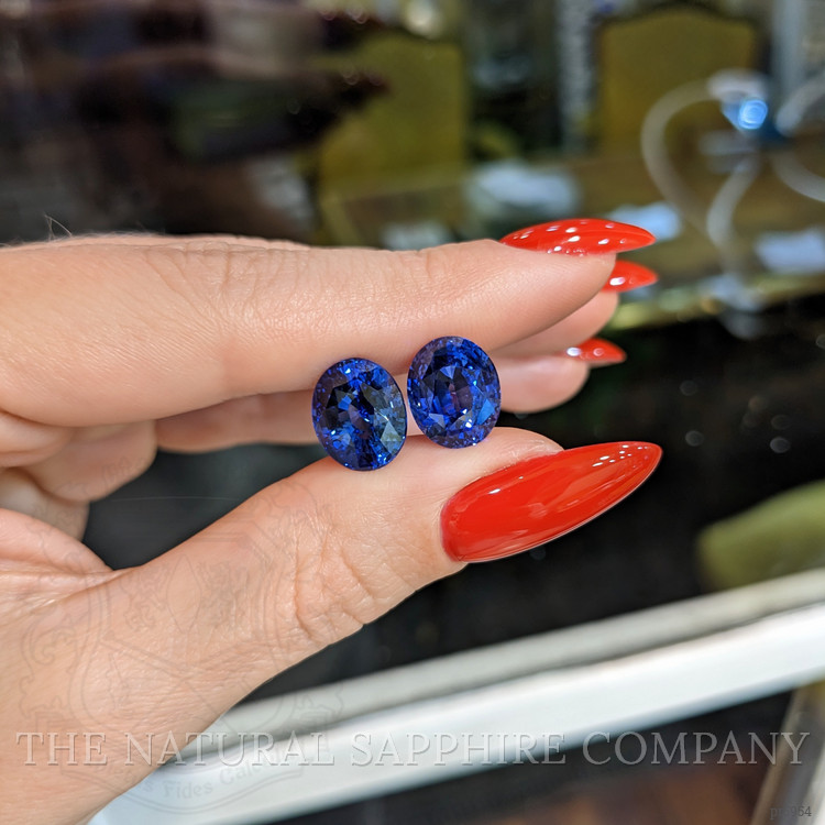 13.17 Ct.Tw. Blue Sapphire Pair from Ceylon (Sri Lanka)