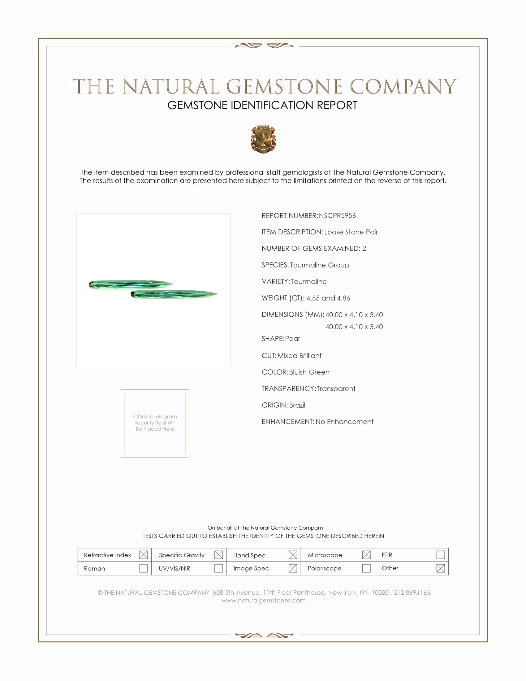 9.51 Ct.Tw. Tourmaline Pair from Brazil