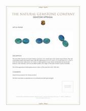 5.00 Ct.Tw.Total Carat Weight Cabochon Black Opal Pair from Australia Appraisal