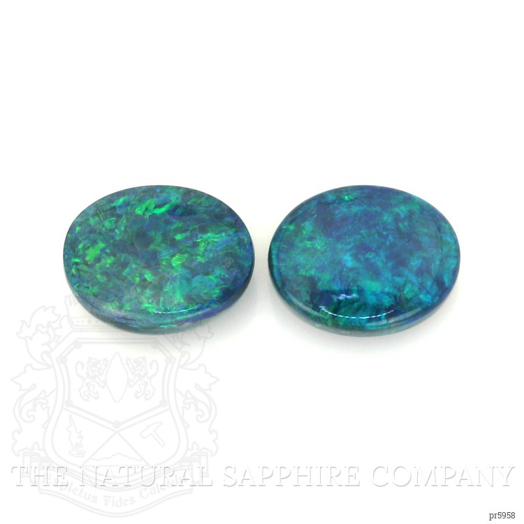 5.00 Ct.Tw. Cabochon Black Opal Pair from Australia