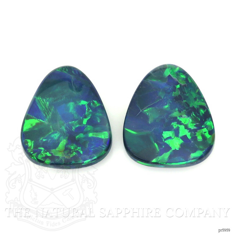 13.01 Ct.Tw. Cabochon Black Opal Pair from Australia