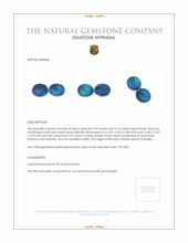 7.68 Ct.Tw.Total Carat Weight Cabochon Opal Pair from Australia Appraisal