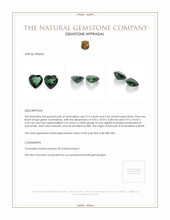 6.46 Ct.Tw.Total Carat Weight Green Tourmaline Pair from Brazil Appraisal