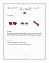 12.89 Ct.Tw.Total Carat Weight Pinkish Red Rubellite Tourmaline Pair from Brazil Appraisal