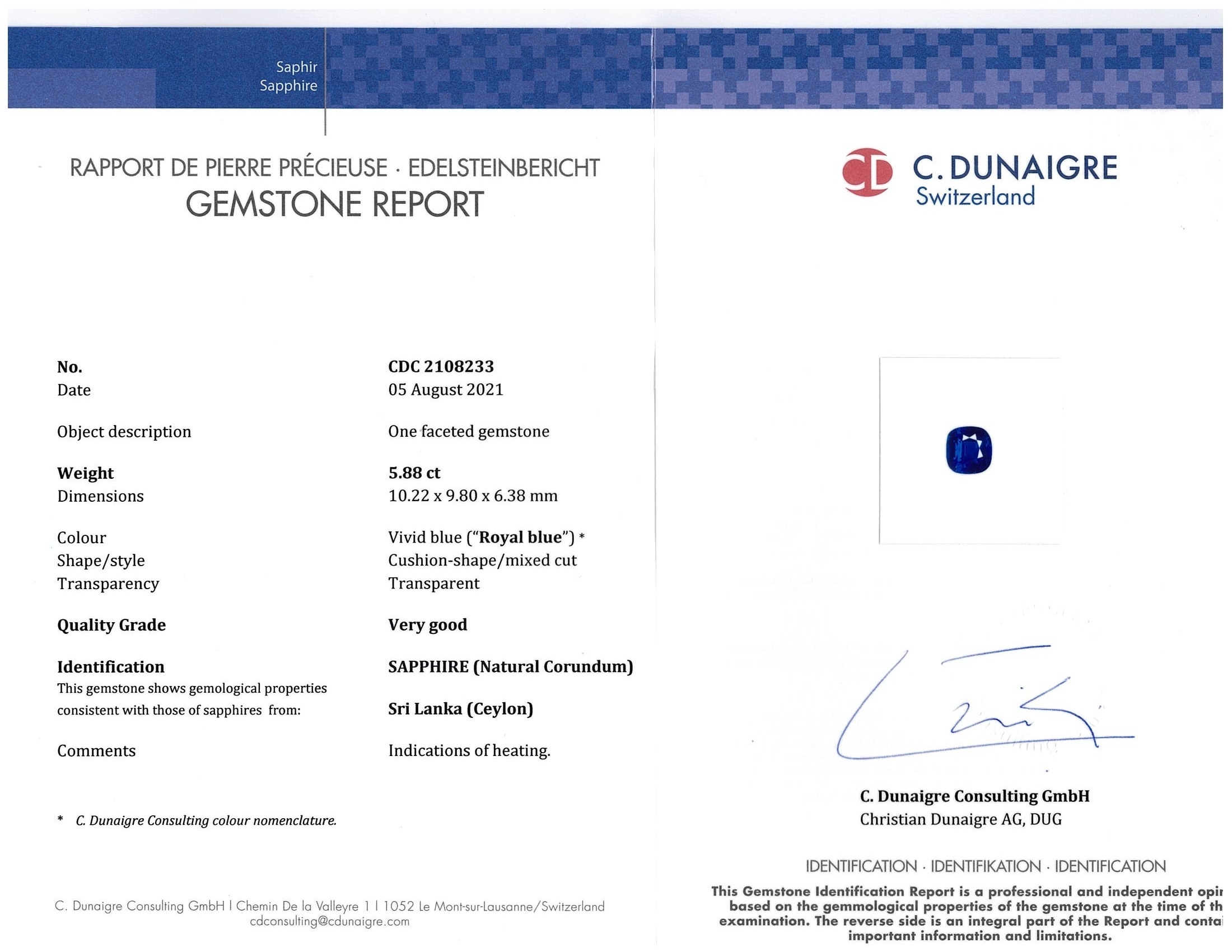 11.35 Ct.Tw. Blue Sapphire Pair from Ceylon (Sri Lanka)