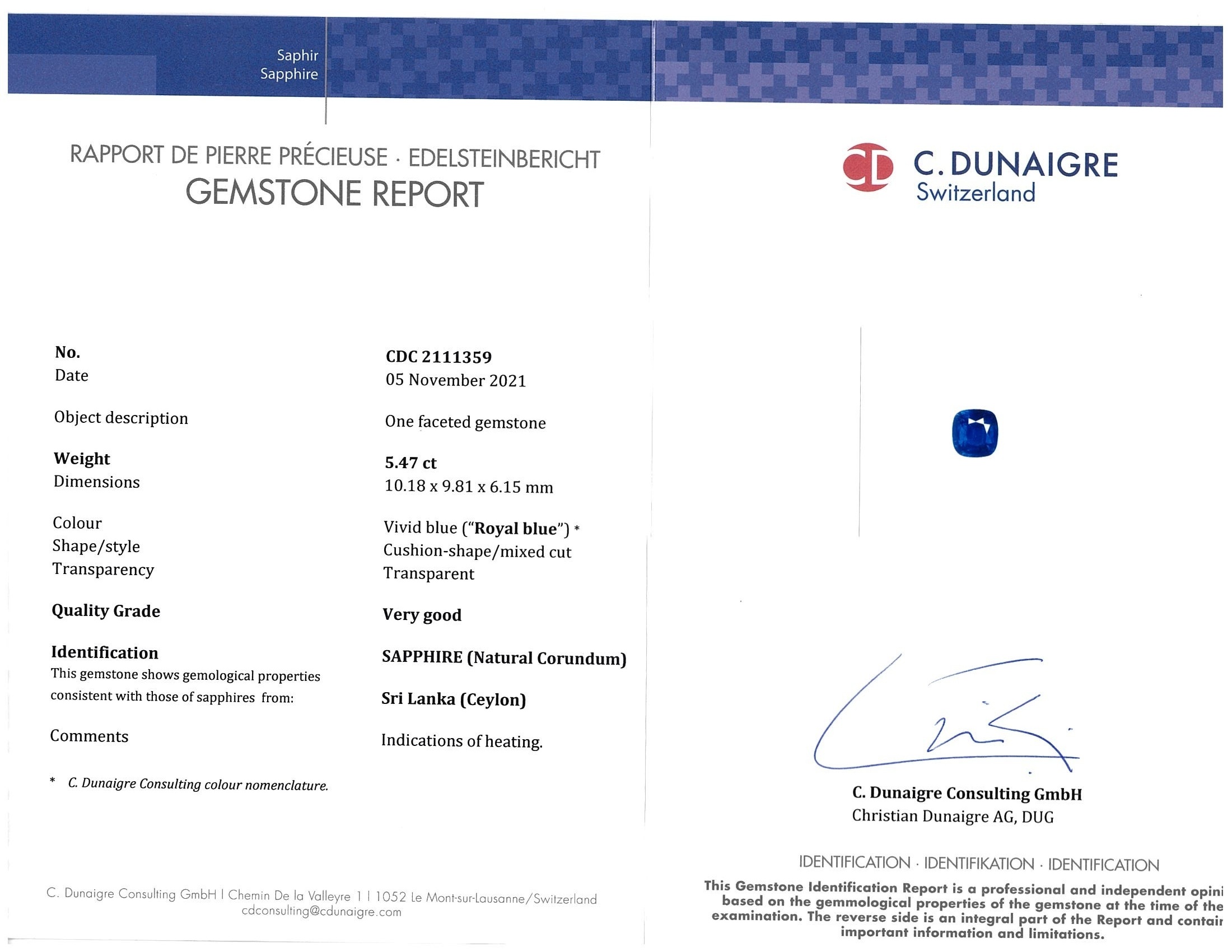 11.35 Ct.Tw. Blue Sapphire Pair from Ceylon (Sri Lanka)