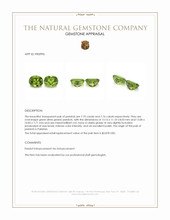 15.51 Ct.Tw.Total Carat Weight Green (Lime Green) Peridot Pair from Pakistan Appraisal