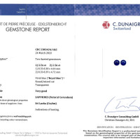 5.10 Ct.Tw.Total Carat Weight Blue Sapphire Pair from Ceylon (Sri Lanka) Scan Report