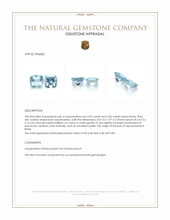4.08 Ct.Tw.Total Carat Weight Blue Aquamarine Pair from Brazil Appraisal