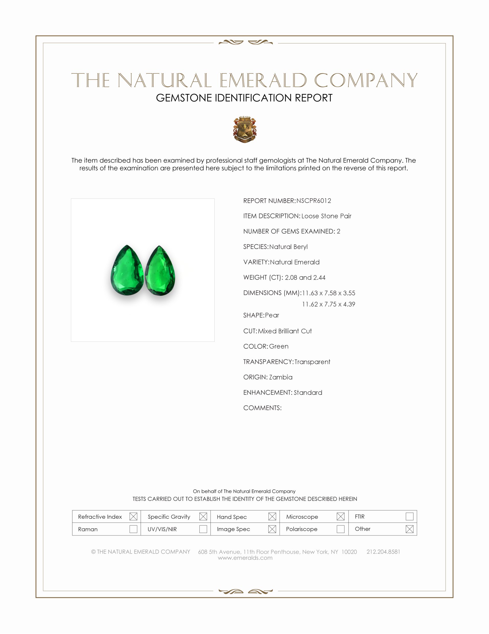 4.52 Ct.Tw. Emerald Pair from Zambia