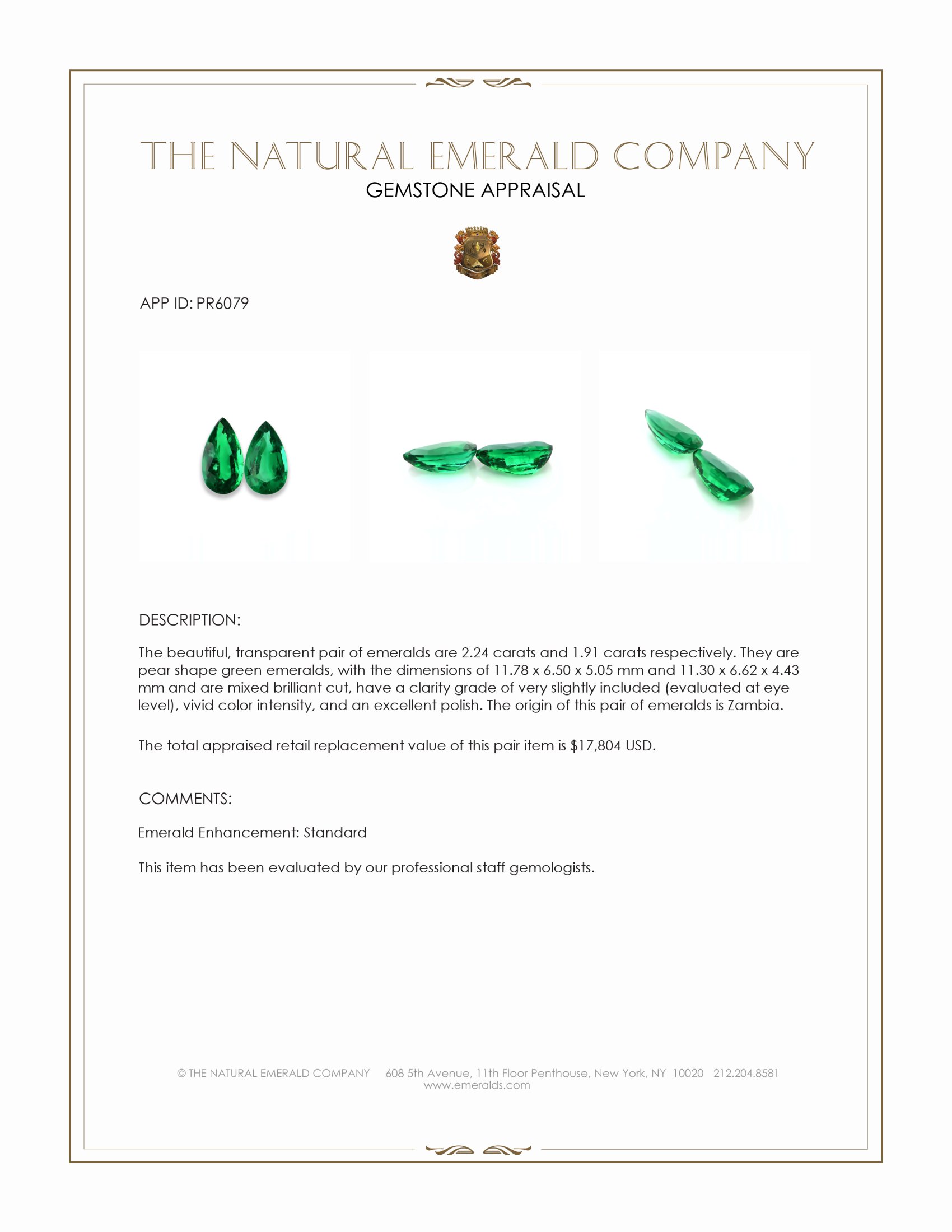 4.15 Ct.Tw. Emerald Pair from Zambia