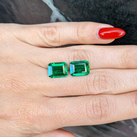 6.53 Ct.Tw.Total Carat Weight Emerald Pair from Afghanistan Life Style