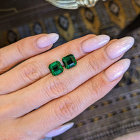 6.06 Ct.Tw.Total Carat Weight Emerald Pair from Afghanistan Life Style
