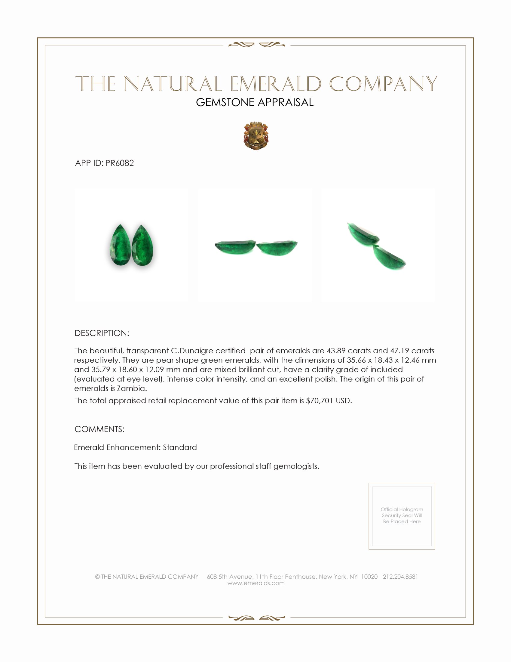 91.08 Ct.Tw. Emerald Pair from Zambia