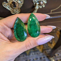 91.08 Ct.Tw.Total Carat Weight Emerald Pair from Zambia Life Style