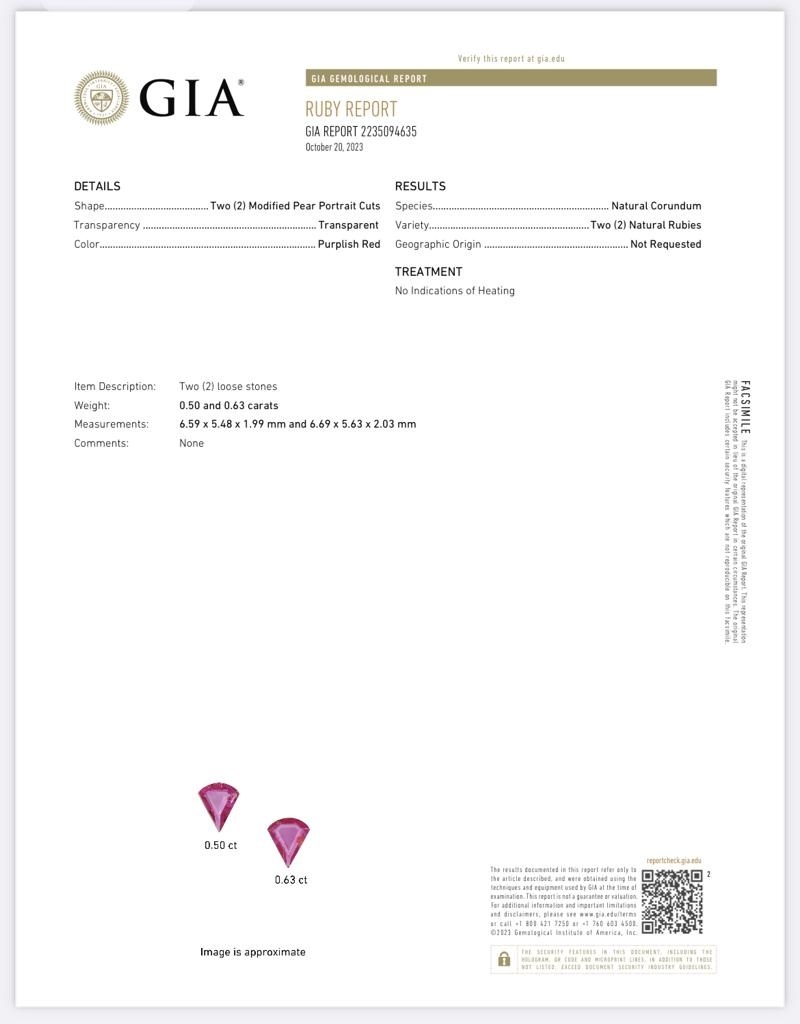 1.13 Ct.Tw. Ruby Pair from Mozambique
