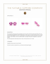 1.31&nbsp;Ct.Tw.Total Carat Weight Pink Sapphire Pair from Ceylon (Sri Lanka) Appraisal