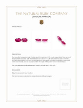 0.55 Ct.Tw.Total Carat Weight Pinkish Red Ruby Pair from Mozambique Appraisal