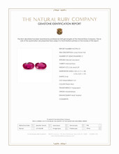 0.55 Ct.Tw.Total Carat Weight Pinkish Red Ruby Pair from Mozambique Scan Report