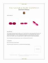 1.00 Ct.Tw.Total Carat Weight Pinkish Red Ruby Pair from Mozambique Appraisal