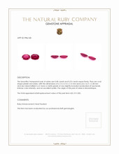 1.01 Ct.Tw.Total Carat Weight Ruby Pair from Mozambique Appraisal