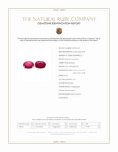 1.01 Ct.Tw.Total Carat Weight Pinkish Red Ruby Pair from Mozambique Scan Report