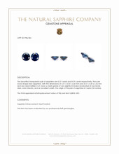 0.76 Ct.Tw.Total Carat Weight Blue Sapphire Pair from Ceylon (Sri Lanka) Appraisal