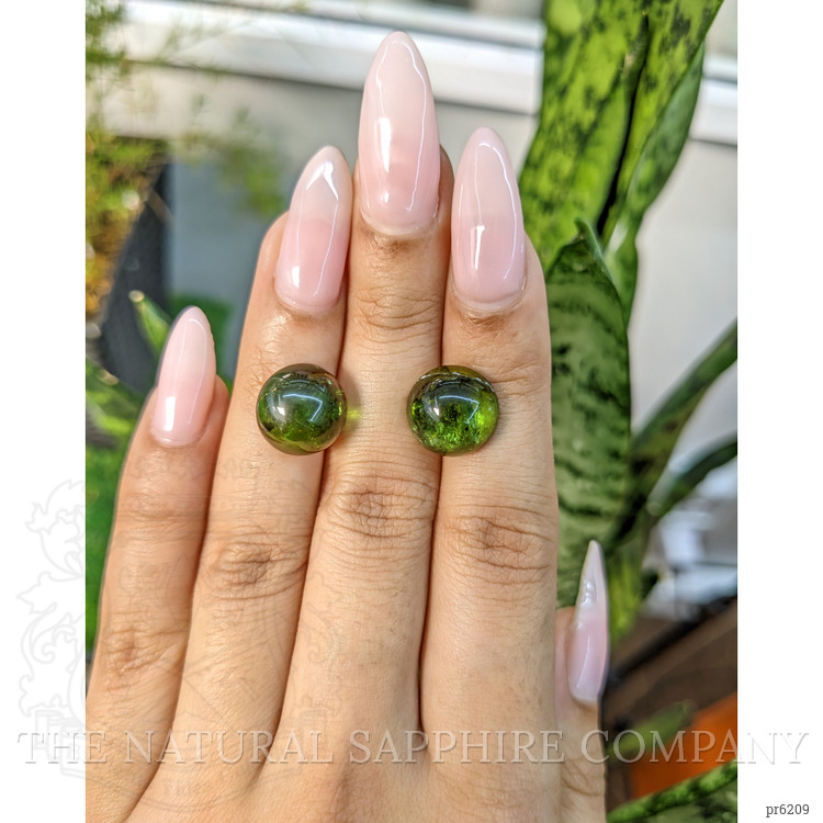 13.59 Ct.Tw. Cabochon Tourmaline Pair from Mozambique