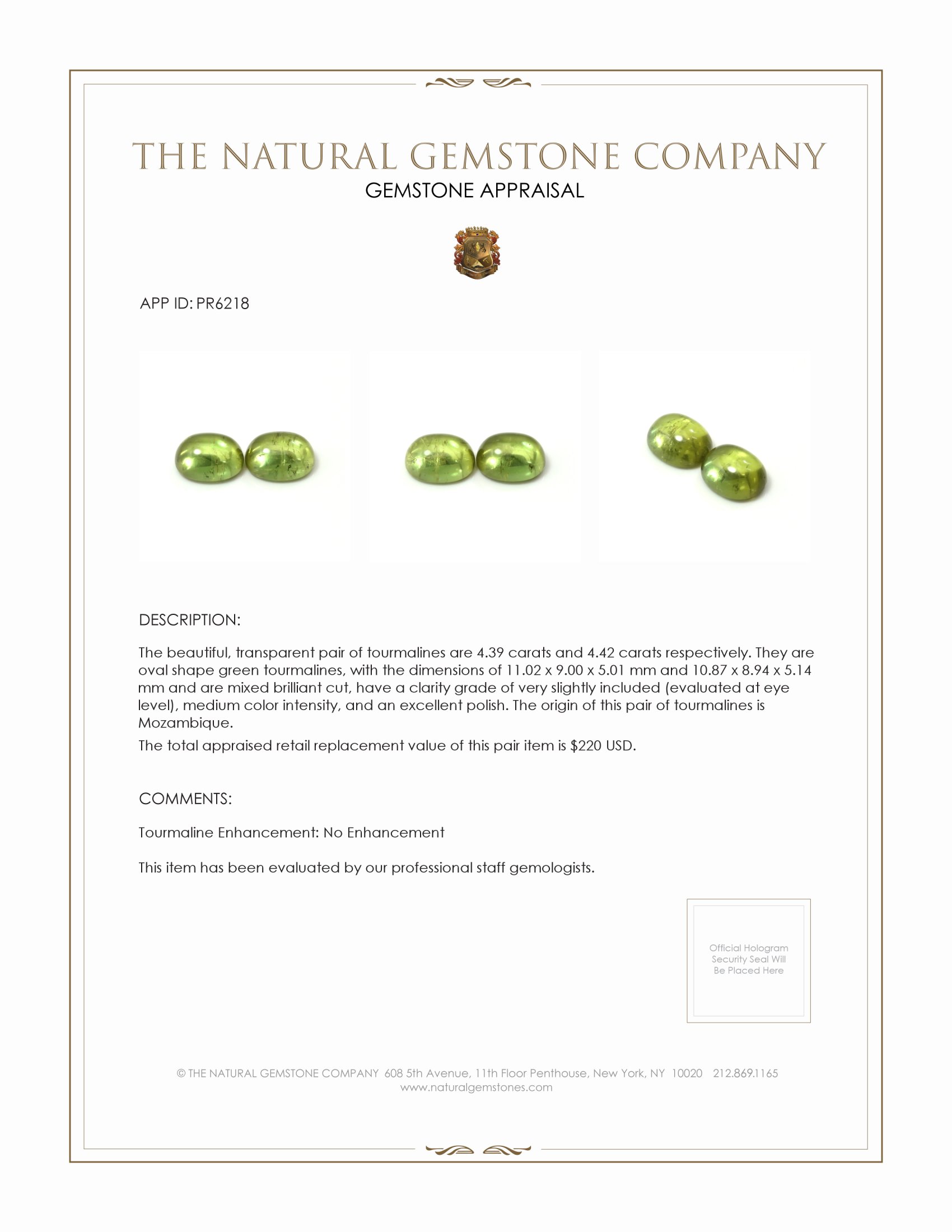 8.81 Ct.Tw. Tourmaline Pair from Mozambique