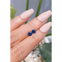 0.91&nbsp;Ct.Tw.Total Carat Weight Blue Sapphire Pair from Ceylon (Sri Lanka) Life Style
