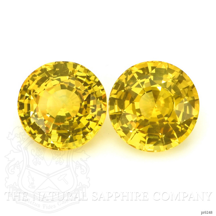 13.81 Ct.Tw. Yellow Sapphire Pair from Ceylon (Sri Lanka)